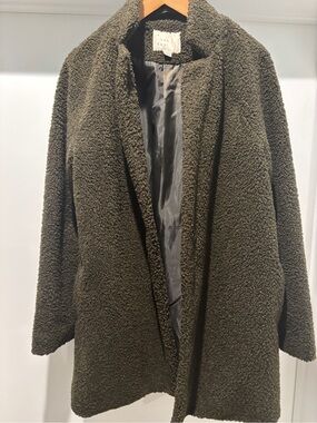 Fall Ready! Dark Olive Teddy Coat & Wool Camel Gap Car Coat - Selling Pair!